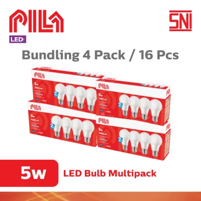 PILA Lampu Bohlam Multipack LED Bulb 5 Watt 65K (Paket isi 16pcs)