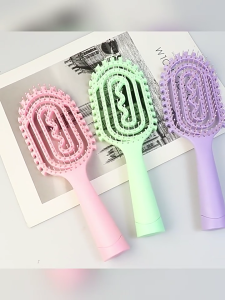 Convenient Hair Brush With Hollow out Designs And Bristles For Easy Detangling And Blow Dry Safety Ergonomic Handle
