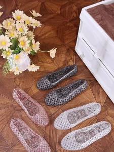[Free Shipping] Fashionable new transparent womens sandals summer stylish womens niche flat shoes closed-toe hollowed-out light luxury womens shoes