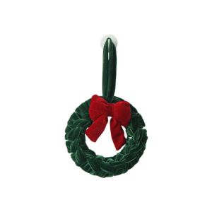 MADEWITH Velvet Velvet Wreath Ornament Hanging Cord Round Mini Hanging Garland Festive Mini Size Xmas Tree Pendant Christmas Tree