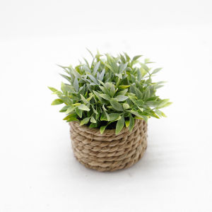 PURETEN Eucalyptus Grass Artificial Potted Plant Green 11cm Simulated Potted Plants Nordic Style Woven Artificial Decorations Home Decor