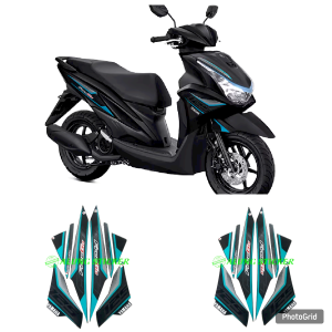 STIKER STRIPING LIS LES BODY MOTOR YAMAHA FREEGO 125 TAHUN 2025 WARNA FULL HITAM 1SET STANDAR