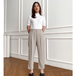 RUMI Ankle Pants Celana Panjang Wanita Bahan Katun Stretch Premium - Celana Kerja MInimalis Cocok Dipakai Formal dan Casual