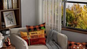 Happy Harvest Yall Pillow Covers Pumpkins Maple Leaves Thanksgiving Throw Pillow Cases Set of 4 Fall Decorations for Farmhouse Home Bedroom Sofa Couch Outdoor Holiday Decor 16x16 Inch