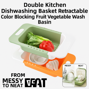 Kitchen Adjustable Basin Sink Drain Basket Kitchen Expandable Sink Strainer Drain Fruit Vegetable Filter Water Basket Utensil Storage Rack