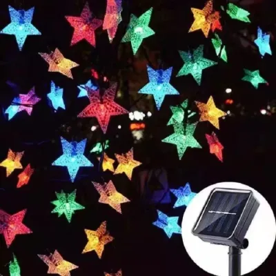 30 LED / Round light Christmas Lights 6.5 Meters | LED Bright Outdoor Decoration Waterproof Fairy Garden Lighting For Party Holiday Christmas lights for outdoor Christmas Waterproof Solar Xmas Tree lights Wireless Control 8 Modes Multicolor