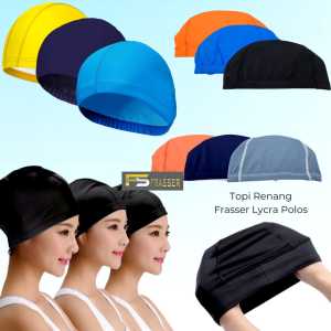 Frasser Topi Renang Dewasa Silicone Lentur Anti Air Pelindung Rambut Nyaman Flexsible Berbagai Motif RNTP 02