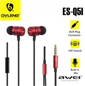 AWEI Q5i 3.5mm In-Ear On-cord Control Earphone with Microphone 1.2m