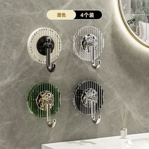 【8 pcs】Light luxury hook adhesive strong load-bearing no punching bathroom bathroom wall stickers no marks hook towel hook
