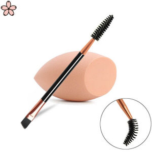 【Pretty Sakura】10 Pcs/Set Duo Eyebrow Brush Spoolie Brush Angled Brow Brush Eyelash Brush for Eye Makeup
