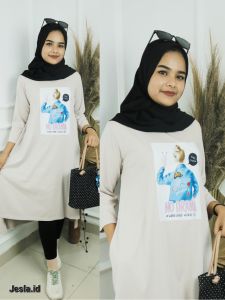 Baju Midi Dres Jumbo Gamis Wanita Muslim Casual Muslimah Terbaru Murah Meriah NO DRAMA MIDI DRES KAOS KATUN COMBED 24 S APK SABLON