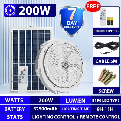 Solar light indoor light 2000W Solar ceiling light solar light outdoor waterproof LED solar light