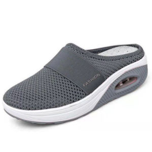 [Free Shipping] Summer New Plus-Size Slip-On Sandals With A Closed-Toe Design Featuring A Mesh Upper And Thick Soles WomenS Wedge Sandals