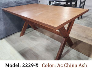 Full Solid Wood Dining Table Solid Rubber Wood Anti-Fungal Table Meja Makan Kayu Meja Makan 实木餐桌