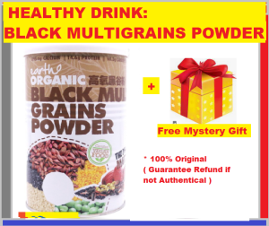 buy 2 free 1 Earth Living 100% pure Organic Drink Powder 500g (Almond Walnut Hazelnut Black Sesame Black Bean Brown Rice Herbs Multi Grain) breakfast healthy drink Gluten-free no sweet