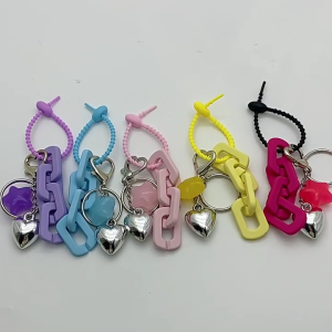 Heart Bag Pendant Heart Keychain Star Keys Rings Alloy Material Keyring Star Keys Holder Perfect Gift for Women Girls