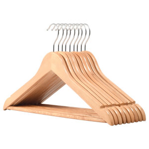 [SG] Solid Wood Clothes Hanger 10Pcs/1 Set Wide Shoulder Thickened Non-slip Adult Clothes Organizer Modern