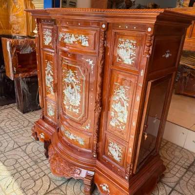 [SIÊU HOT SIÊU PHẨM BỤNG PHỆ] Tủ Thờ Ngang 175cm Gỗ Căm Xe Cao Cấp Khảm Đường Nét Trạm Chi Tiết Siêu Đẹp