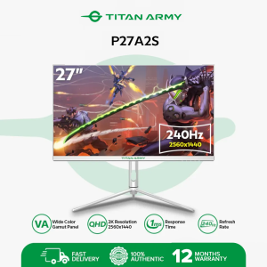 Titan Army P27A2S Monitor 27 Inch QHD 2560*1440 Resolution 240Hz Refresh Rate With 1ms Response Time VA Flat RGB Lighting Monitor