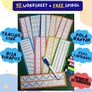 Belajar Latihan Menulis Writing Skill Pattern Pola Garis Flash Card Wipe and Clean Kartu Mainan Edukasi Edukatif Anak Montessori