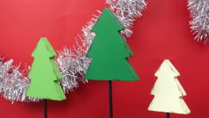 Tradder 3 Pcs Standing Wooden Christmas Tree Block Green Christmas Trees Tabletop Decor Wooden Xmas Tree Centerpiece for Christmas Winter Party Home Decor