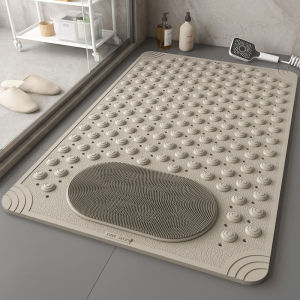 Non Slip Bath Mat with Suction Cups Anti‑Slip Shower Mat Foot Massage Nubs Drainage Hole Bathroom Shower Floor Mat for Shower Room