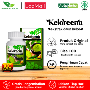 Keloreena Kapsul Daun Kelor Ekstrak Moringa Oleifera BPOM Dan Halal - 50 kapsul dan 100 kapsul