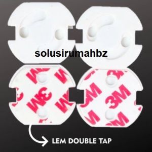 TUTUP PENGAMAN STOP KONTAK LUBANG LISTRIK SAFETY STIKER 3M DOUBLE TAPE keamanan sengatan listrik