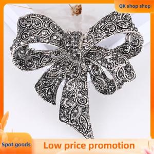✨QK shop✨ Crystal Rhinestone Bow Brooch Pin Women Shirt Collar Big Bowknot Brooch Jewelry