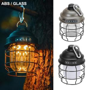 Outdoor Waterproof Vintage Metal Hanging Lanterns 3600mAh Battery Warm Light Led Camp Lantern Rechargeable Lightweight Tent Light For Outdoor