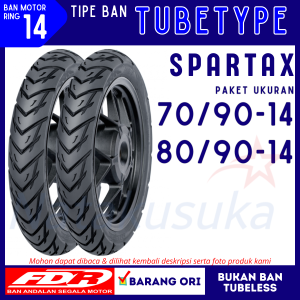 FDR Paket Ban Motor Spartax 70/90-14 & 80/90-14 Tubetype TT Ban Motor Metic Ring 14