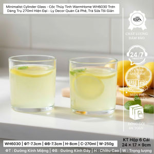 Set 2 Ly Thủy Tinh Lùn Uống Rượu Mạnh Whiskey Kiểu Ý Sang Trọng JZ622-1 200ml Cho Nhà Hàng Khách Sạn