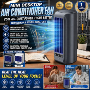 Mini Air Cooler Fan for Desk Electric Cooling Fan Portable Table Fan Quiet Compact Desktop Fan Adjustable Airflow Summer Fan for Office Home Study Dorm Room Personal