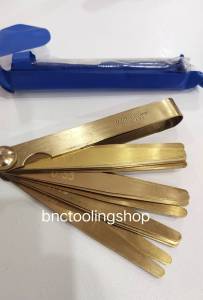 ฟิลเลอร์เกจทองเหลือง ขนาด 20ใบชุด 0.05-1.00mm (100mm) Feeler Gauge Brass20 Pcs/Set 0.05-1.00mm (100mm)