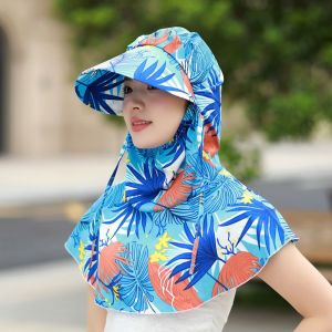 RUSSELLERT Quick Dry Face  Sun Hat Wide Brim Anti UV Fisherman Hat Fashion Adjustable Full Face Cap Outdoor