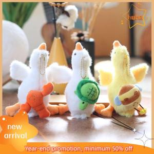 huhe Cute Duck Plush Keychain Cartoon Can Pull Crayfish Turtles Bees Duck Doll Car Bag Accessory Cute Plush Keyring Love Pendant Gift