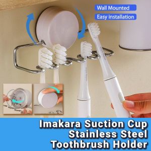 🔥Imakara Suction Cup Stainless Steel Toothbrush Holder🔥Wall-Mounted