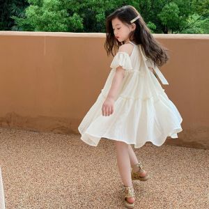 Không giới hạn x cô gái ăn mặc phong cách Đầm công chúa trẻ em Đầm mùa hè của cô gái thời trang ra khỏi Vai Ăn mặc