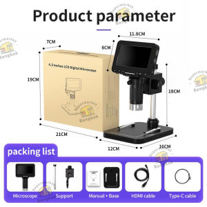 4.3 นิ้ว กล้องจุลทรรศน์ ดิจิตอล 1080P 1000x เหรียญกล้องจุลทรรศน์ กล้องจุลทรรศน์เหรียญ หน้าจอ IPS ไฟ LED 8 ดวง มุมมองพีซี