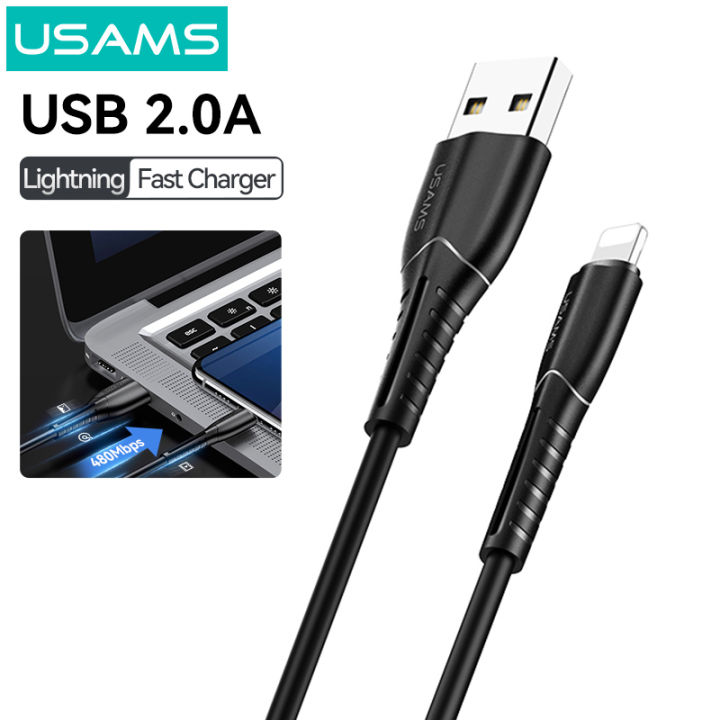 USAMS iphone charger cord usb to lightning cable iphone cable fast charger  Lightning Cable for iphone 6/7/8 Plus X XS XR iphone 11 12 13 14 Pro