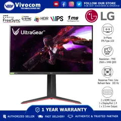 LG 31.5'' LG UltraGear™ QHD(2560x1440) Gaming Monitor con 165Hz, 1ms MBR