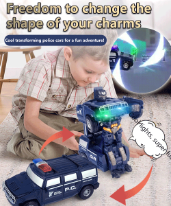 Dancing Light Up Police Car Battery Operated Toy Car Transformer Battery Operated Toy Car