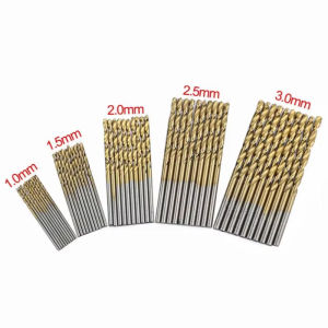 50pcs 1~1.5mm Hexagonal Drill Bit/Titanium Coated/Straight Shank Twist Drill/Electric Drilling Too/Metal/Steel Drill