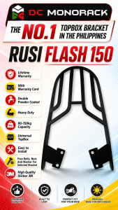 RUSI FLASH 150 TOPBOX BRACKET HEAVY DUTY LIFETIME WARRANTY DOUBLE POWDER COATED PLUG AND PLAY