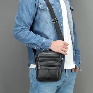 Royal Bagger Genuine Cow Leather For Men Sling Shoulder Bag Multifunction Business Casual Man Crossbody