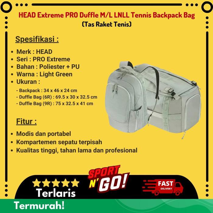HEAD EXTREME PRO DUFFLE M/L LNLL TENNIS BACKPACK BAG TAS RAKET