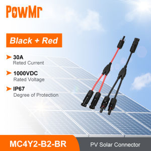 PowMr ข้อต่อ MC4 โซล่าเซลล์ 1 ออก 2 แบบมีสาย MC4 Branch Y Adapter Connectors For Solar Panels Cable อะไหล่โซล่าเซลล์