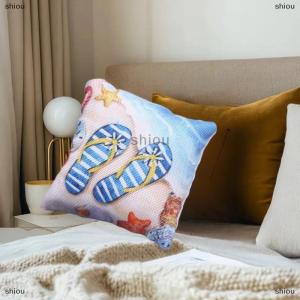 [COD] shiou 3pcs Dollhouse Mini mùa hè đại dương bãi biển gối Mô hình đồ chơi thu nhỏ nhà cảnh sofa trang trí nhà búp bê phụ kiện