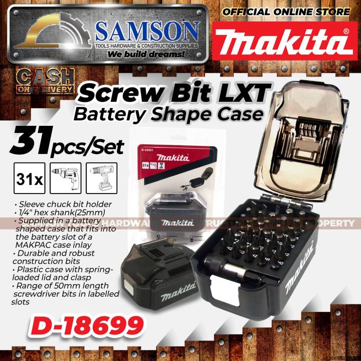 MAKITA 31pcs/set Screw Bit LXT Battery Shape Case (B-69901) *SAMSON ...