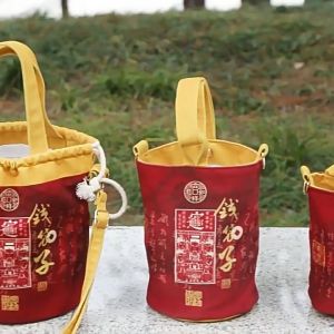 Chinese Style Canvas Bag CNY Gift Large Capacity Tote Bag 已开光 风水招财斜挎包 发财包 新年钱袋子 暴富布袋 中国风挎包 大容量托特包